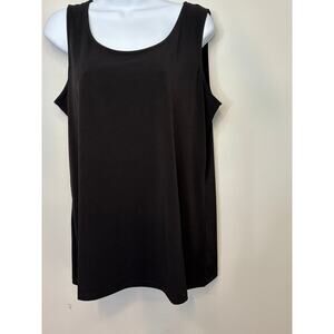 Susan Graver Modern Essentials Set of 2 Liquid Knit Tank Size L Black
